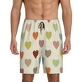 thumbnail image 1 of Fotbe Heart Polka Dot Pajama Shorts for Men, Men's Pajama Bottoms, Sleepwear,Short Pajama Pants-Small, 1 of 9