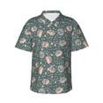 thumbnail image 1 of Fotbe Hedgehogs and Flowers Hawaiian Shirt for Men Unisex Summer Beach Casual Short Sleeve Cotton Linen Button Down Shirts-XX-Large, 1 of 9