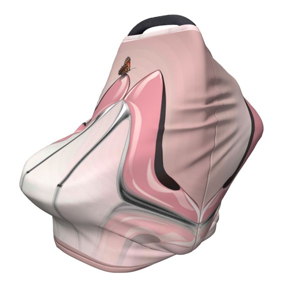 Fotbe High Heel Shoes Butterfly Pattern Car Seat Covers for Babies, Nursing Breastfeeding Cover Infant Carseat Canopy, Soft Stretchy Carrier Cover