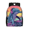 thumbnail image 1 of Fotbe Hip-Hop DJ Dolphin Travel Laptop Backpack, Business Slim Sturdy Laptops Backpack, Water Resistant College School Computer Bag Gift for Men & Women Fits 15.6 Inch Notebook, 1 of 8