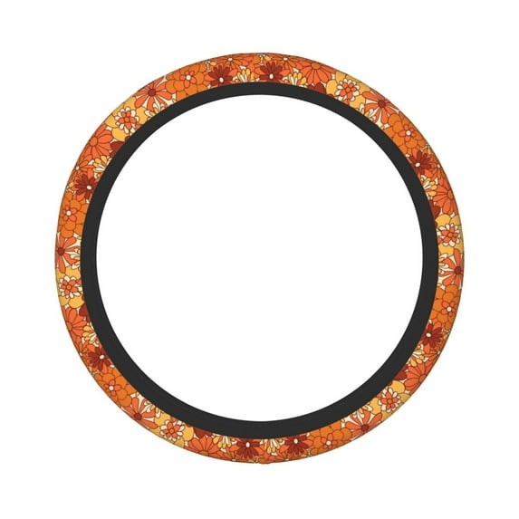 Fotbe Hippie Flower Steering Wheel Cover Universal 15 in Car Accessories for Men Women,Steering Wheel Protector Comfortable Protective Case for SUV Sedan Decor