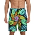 thumbnail image 1 of Fotbe Hippie Style Pajama Shorts for Men, Men's Pajama Bottoms, Sleepwear,Short Pajama Pants-Small, 1 of 9