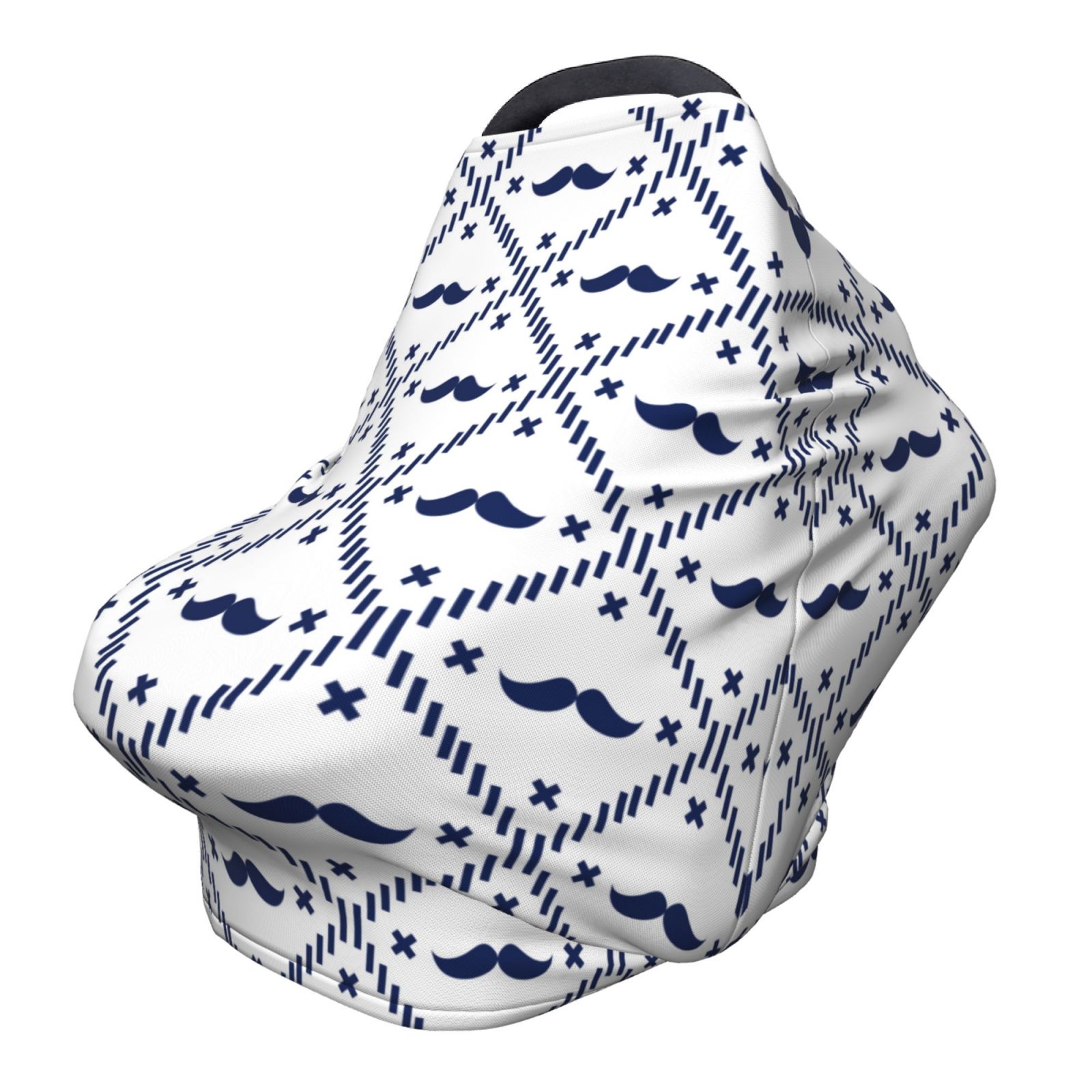 Fotbe Hipster Mustache Pattern Car Seat Covers for Babies, Nursing Breastfeeding Cover Infant Carseat Canopy, Soft Stretchy Carrier Cover