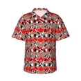 thumbnail image 1 of Fotbe Hockey With Maple Leaves Hawaiian Shirt for Men Unisex Summer Beach Casual Short Sleeve Cotton Linen Button Down Shirts-X-Large, 1 of 5
