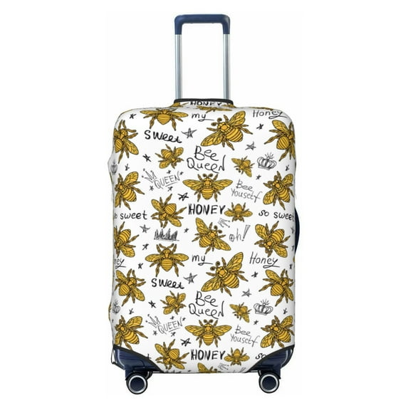 Fotbe Hohey Bee Golden2 Luggage Cover Protector,Suitcase Protector,Scratch and Dirt Resistant,Fits 18-32 Inch Luggage-X-Large