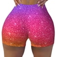 thumbnail image 1 of Fotbe Holiday Shiny Seamless Shorts, Womens Workout Shorts High Waist Stretch Booty Short for Gym/Yoga/Running/Biking-, 1 of 9