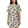 thumbnail image 1 of Fotbe Horse Print Pajama Set for Women 2 Piece Loungewear Short Sleeve Tops and Shorts Set Soft Sleepwear-Large, 1 of 7