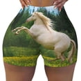 thumbnail image 1 of Fotbe Horse Rearing Up In The Field Seamless Shorts, Womens Workout Shorts High Waist Stretch Booty Short for Gym/Yoga/Running/Biking-Large, 1 of 9