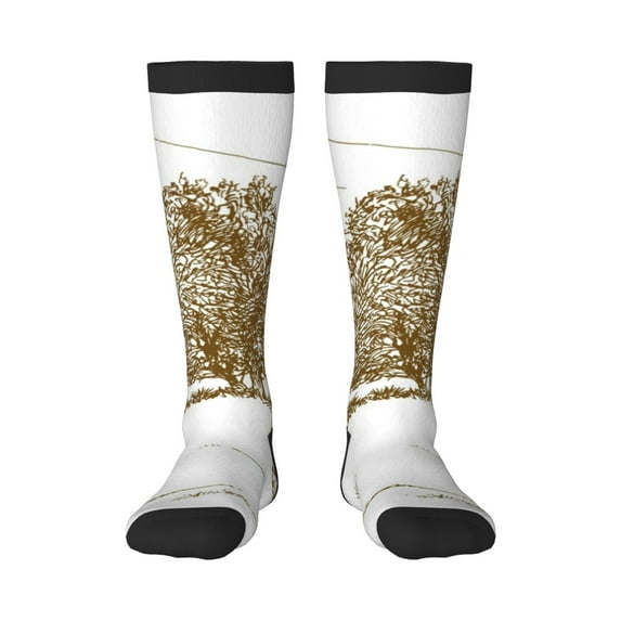 Fotbe Horse Rider In Field print Women's Men's Novelty Crew Socks Cotton Socks Knee High Socks for Walking,Running,Nurses,Pregnancy