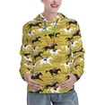 thumbnail image 1 of Fotbe Horsemen In Horseraces Pattern Womens Long Sleeve Hoodie, Pullover Hooded Sweatshirt, Kangaroo Pocket Hoodie with Eye-catching Drawstrings-Small, 1 of 7