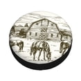 thumbnail image 1 of Fotbe Horses Grazing On Meadow Spare Tire Cover Thickening Universal Fit for Jeep, Trailer, RV, SUV, Truck, Tough Tire Wheel Soft Cover-17 inch, 1 of 1
