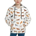thumbnail image 1 of Fotbe Horses Pattern Youth Pullover Hooded Sweatshirt, Boys Hoodie, Kangaroo Pocket Hoodie for Kids Girls -X-Large, 1 of 6