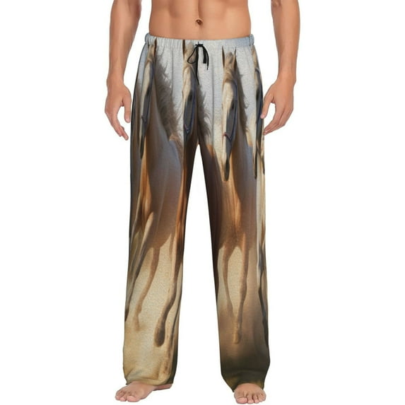 Fotbe Horses running Pattern Men's Pajama Pants,Sleepwear Pants,Pj Bottoms Drawstring And Pockets-XX-Large