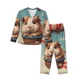 thumbnail image 1 of Fotbe Hot Air Balloon Guinea Pig Pattern Long Sleeve Pajama Set for Women,Sleepwear Set,2-piece Loungewear Set,Soft PJs Comfy Nightwear with Pockets -Large, 1 of 7