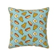 thumbnail image 1 of Fotbe Hot Dog Pizza Pattern Velvet Decorative Throw Pillow Covers with Elegant Piping, Soft Plush Cushion Cover for Sofa, Bed, Car, Office-20"x20", 1 of 8