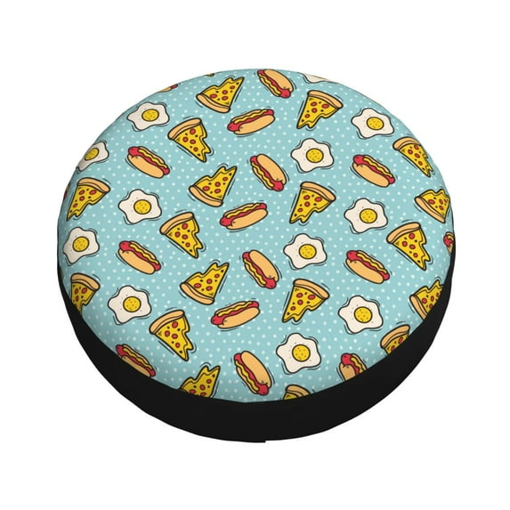 Fotbe Hot Dog Pizza Spare Tire Cover Thickening Universal Fit for Jeep, Trailer, RV, SUV, Truck, Tough Tire Wheel Soft Cover-14 inch