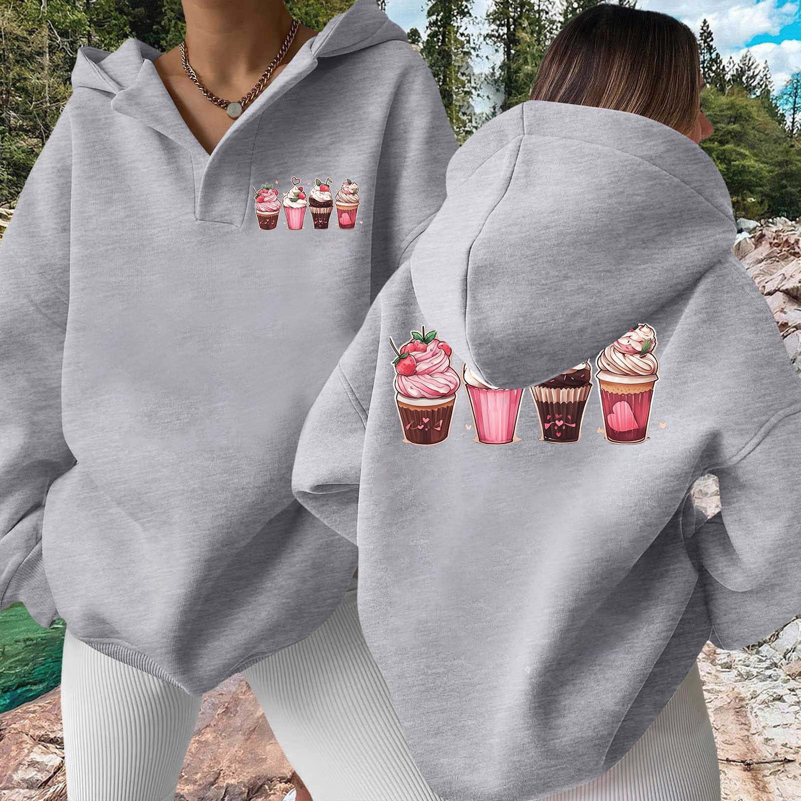 And Winter Fashion Ice Printed Women's Hooded Sweatshirt Without Pockets Sleep Hoodie Women Knitted Jacket Jacket Women Womens Sweatshirt Hoodie Hoodies Women Lightweight Sweatshirts for Women Womens