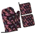 thumbnail image 1 of Fotbe Humming Bird And Tropical for 4Pcs Oven Mitts and Pot Holders, 500℉ Heat Resistant Oven Mitts , Non-Slip Silicone Surface Safe for Baking, Cooking, BBQ, 1 of 6
