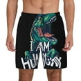 thumbnail image 1 of Fotbe Hungry Tyrannosaurus Men’s Swim Trunks Quick Dry Swim Shorts Board Shorts with Mesh Lining-Large, 1 of 9