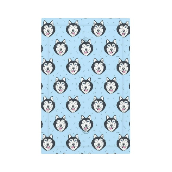 Fotbe Husky Head Print Duplex Receptacle Wall Plate, 1-Gang 5.0" x3.0" Wall Outlet Covers, Dual Outlet Faceplates Covers, Color-matched Screws Included-Style V