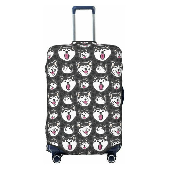 Fotbe Husky Luggage Cover Protector,Suitcase Protector,Scratch and Dirt Resistant,Fits 18-32 Inch Luggage-Small