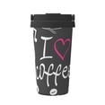 thumbnail image 1 of Fotbe I Love Coffee Printed Insulated Travel Coffee Mug Spill Proof Leak Proof Stainless Steel Coffee Tumbler Reusable Coffee Cups with Lids Thermos, 1 of 8