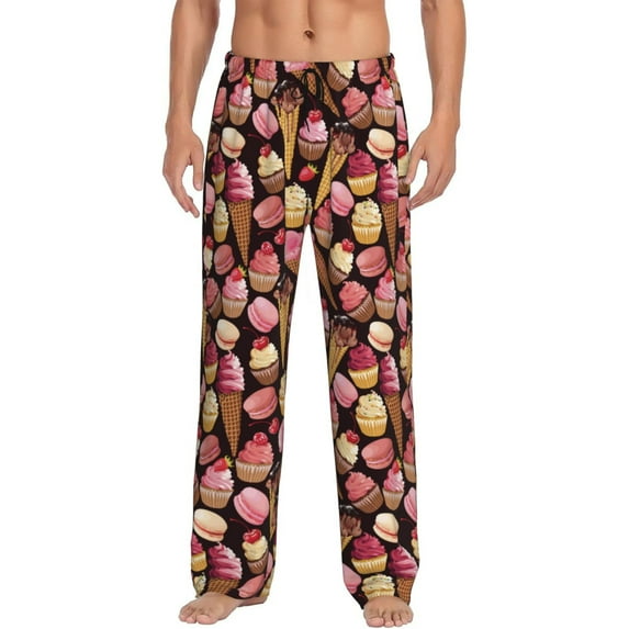 Fotbe Ice Cream Cake Men's Pajama Pants,Sleepwear Pants,Pj Bottoms Drawstring And Pockets-Small