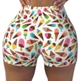 thumbnail image 1 of Fotbe Ice Cream Popsicles Seamless Shorts, Womens Workout Shorts High Waist Stretch Booty Short for Gym/Yoga/Running/Biking-X-Large, 1 of 9