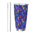 thumbnail image 1 of Fotbe Ice Hockey Players With Puck Pattern 20 oz Tumbler Stainless Steel Vacuum Insulated Coffee Ice Cup Double Wall Travel Flask Leak-proof Coffee Cup-Straw Two-piece Set, 1 of 8