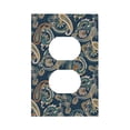 thumbnail image 1 of Fotbe Indian Paisley 2 Print Duplex Receptacle Wall Plate, 1-Gang 5.0" x3.0" Wall Outlet Covers, Dual Outlet Faceplates Covers, Color-matched Screws Included-Style S, 1 of 6