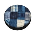 thumbnail image 1 of Fotbe Indigo Patchwork Quilt Spare Tire Cover Thickening Universal Fit for Jeep, Trailer, RV, SUV, Truck, Tough Tire Wheel Soft Cover-16 inch, 1 of 8
