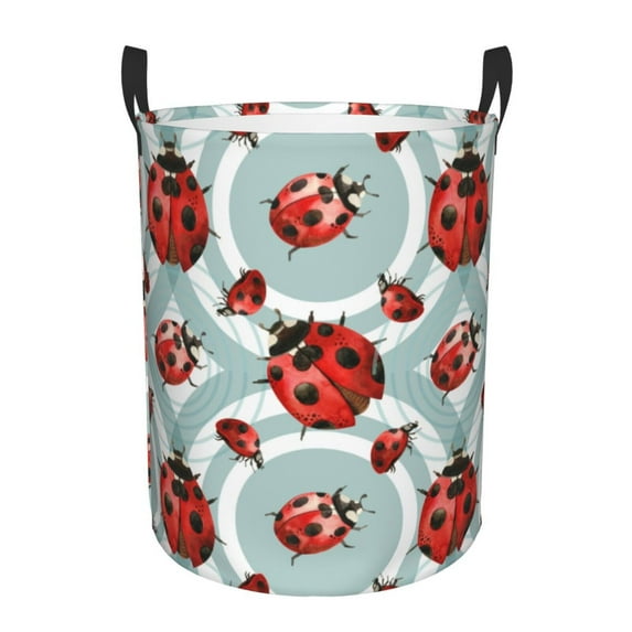 Fotbe Insects Laundry Basket with Handles, Waterproof Large Laundry Hamper, Wash Bag for Corner Dorm, Rolling Laundry Basket with Handles-Small