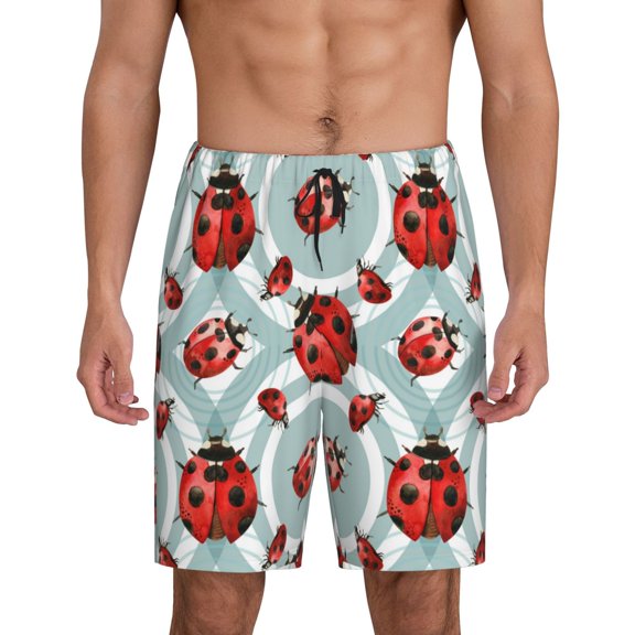 Fotbe Insects Pajama Shorts for Men, Men's Pajama Bottoms, Sleepwear,Short Pajama Pants-Small