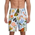 thumbnail image 1 of Fotbe Insects and Flowers Pajama Shorts for Men, Men's Pajama Bottoms, Sleepwear,Short Pajama Pants-Large, 1 of 9