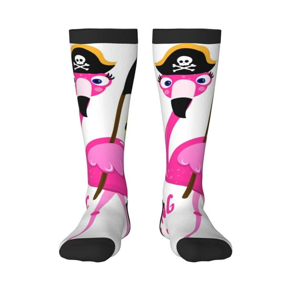 Fotbe It'S Flamazing To Be A Pirate print Women's Men's Novelty Crew Socks Cotton Socks Knee High Socks for Walking,Running,Nurses,Pregnancy