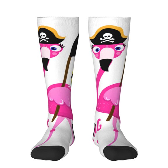 Fotbe It'S Flamazing To Be A Pirate print Women's Men's Novelty Crew Socks Cotton Socks Knee High Socks for Walking,Running,Nurses,Pregnancy