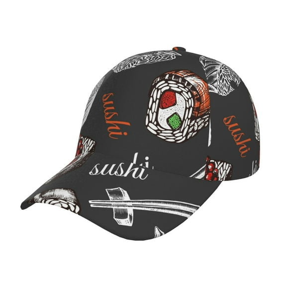 Fotbe Japanese Sushi Hashi Baseball Cap, Japanese Sushi Hashi Print Dad Hat,Outdoor Hat,Adjustable Sports Cap, Perfect For Activities