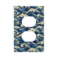 thumbnail image 1 of Fotbe Japanese Water Wave Print Duplex Receptacle Wall Plate, 1-Gang 5.0" x3.0" Wall Outlet Covers, Dual Outlet Faceplates Covers, Color-matched Screws Included-Style S, 1 of 6