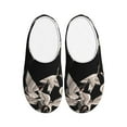 thumbnail image 1 of Fotbe Japanese White Crane Pattern Women's Fuzzy Curly Fur Memory Foam Loafer Slippers Indoor Outdoor Slippers Winter Home Shoes-40/41, 1 of 7