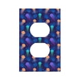 thumbnail image 1 of Fotbe Jellyfish colorful Print Duplex Receptacle Wall Plate, 1-Gang 5.0" x3.0" Wall Outlet Covers, Dual Outlet Faceplates Covers, Color-matched Screws Included-Style S, 1 of 6