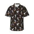 thumbnail image 1 of Fotbe Jumping Skull Hawaiian Shirt for Men Unisex Summer Beach Casual Short Sleeve Cotton Linen Button Down Shirts-Large, 1 of 5