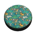 thumbnail image 1 of Fotbe Jungle Animals Spare Tire Cover Thickening Universal Fit for Jeep, Trailer, RV, SUV, Truck, Tough Tire Wheel Soft Cover-15 inch, 1 of 9