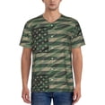 thumbnail image 1 of Fotbe Jungle Green Camo USA Flag Baseball Jersey Shirt for Men and Women, Casual Short Sleeves Button Down T-Shirt-Medium, 1 of 9
