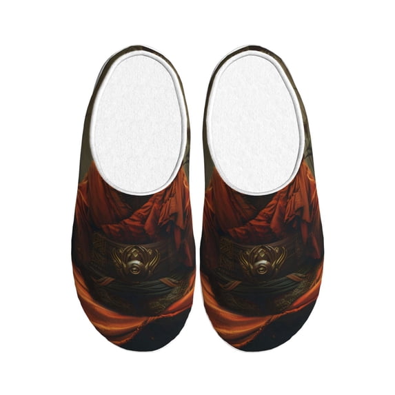 Fotbe Jungle Meditating Panda Pattern Women's Fuzzy Curly Fur Memory Foam Loafer Slippers Indoor Outdoor Slippers Winter Home Shoes-35/36