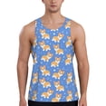 thumbnail image 1 of Fotbe Kawaii Corgi Pattern Men's Quick Dry Workout Tank Top Gym Muscle Tee Fitness Bodybuilding Sleeveless T Shirt Breathable Workout Shirt-X-Large, 1 of 1