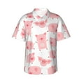 thumbnail image 1 of Fotbe Kawaii Pigs Hawaiian Shirt For Men Unisex Summer Beach Casual Short Sleeve Cotton Linen Button Down Shirts-Small, 1 of 9