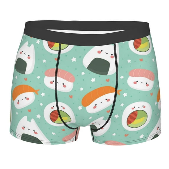 Fotbe Kawaii Sushi Men’s Total Support Pouch Boxer Briefs, X-Temp Cooling, Moisture-Wicking Underwear, Regular, Long-leg and Trunk-XX-Large