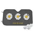 thumbnail image 1 of Fotbe Keep Life Simple Daisy Flower Car Windshield Sunshade | Sun Visor Protector Front Window Shade, Keeps Out UV Rays, Keeps Your Vehicle Cool-Small, 1 of 7