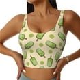 thumbnail image 1 of Fotbe Kiwi Ice Cream Pattern Womens' Sports Bra Longline Wirefree Padded with Medium Support Sports Moisture-Wicking Workou Vest,Tank Top-X-Large, 1 of 7