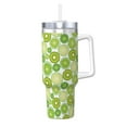 thumbnail image 1 of Fotbe Kiwi Lemon Pattern 40oz Ice Bully With Handle And Straw Stainless Steel Vacuum Insulated Cup And 2 In 1 Straw Lid, 1 of 8